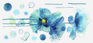 Samolepky Modré květiny