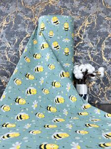Ervi bavlna š.240cm - včely na zeleném 29216-1, metráž