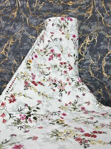 Ervi bavlna š.240cm - malované luční květiny na bílém - 27514-17, metráž