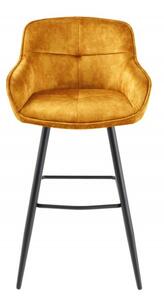 Barová židle EUPHORIA 100 CM tmavě žlutá samet Nábytek | Jídelní prostory | Barové židle