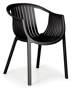 Plastová bistro židle LOUNGE, černá