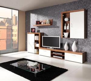 Moderní nábytek do obýváku SAMBA sestava 8 švestka / krémový - Švestka / Grafit, Bez osvětlení LED