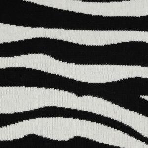 Pletený pléd DESIGN zebra černosmetanová střední 130 x 200 cm