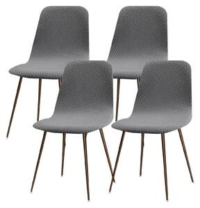 Elastické potahy na jídelní židle – skandinávský styl – 4 kusy – šedé