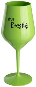 PAN BOŽSKÝ - zelená nerozbitná sklenička na víno 470 ml