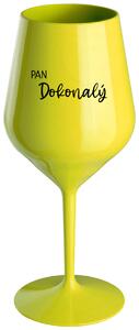 PAN DOKONALÝ - žlutá nerozbitná sklenička na víno 470 ml