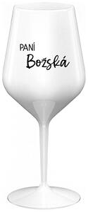 PANÍ BOŽSKÁ - bílá nerozbitná sklenička na víno 470 ml
