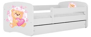 Kocot kids Dětská postel Babydreams medvídek s motýlky bílá, varianta 70x140, bez šuplíků, bez matrace