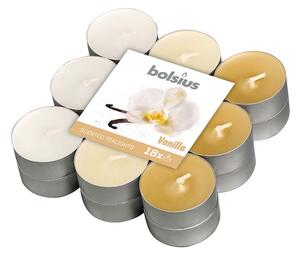 Bolsius Čajové 18ks Vanilla tříbarevné, vonné svíčky