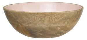 PASTEL LOVE Dekorační dřevěná miska 19,5 cm - sv. růžová