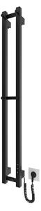 Koupelnový radiátor HF SLIM 80W/230V 117x14 cm černá hranatý IP44