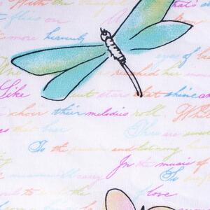 Povlak KLASIK motýlci+text bílopastelová 50 x 70 cm