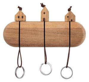 Dřevěný držák na klíče Houses