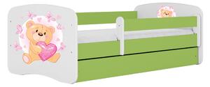 Kocot kids Dětská postel Babydreams medvídek s motýlky zelená, varianta 70x140, bez šuplíků, bez matrace