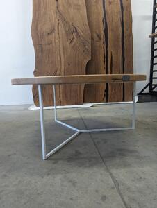 Konferenční stolek Bigger BRO s jasanovou deskou v průmyslovým designu