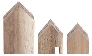 Dřevěný stojánek na fotky House - set 3 ks