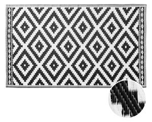 COLOUR CLASH Vnitřní a venkovní koberec ethno kosočtverce 150 x 90 cm - bílá/černá