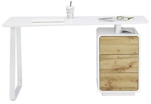 PSACÍ STŮL, bílá, barvy dubu, 140/44-60/76 cm Xora - Kancelářské stoly