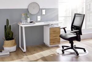 PSACÍ STŮL, bílá, barvy dubu, 140/44-60/76 cm Xora - Kancelářské stoly