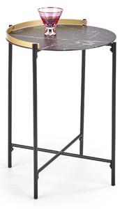 HALMAR Konferenční stolek Linux 45x60cm - Tmavý mramor/černá