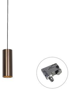 Designové závěsné svítidlo tmavě bronzové vč. adaptéru na lištu 3fázové - 3-Phase Tubo