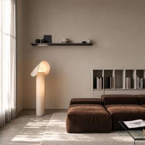 Lucande LED stojací lampa Sansibar, béžová, 110 cm, stmívatelné, stmívatelný, Krémová / jantar, Ložnice, Textil / tkanina / hedvábí, Design