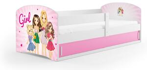 Dětská postel LUKI 1 s matrací, 80x160, dívky