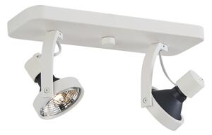 Designový stropní reflektor bílý GU10 70mm 2-světelný nastavitelný - Vo