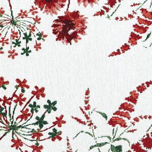 Prostírání MOTIV luční květy smetanovočervená běhoun delší strana 100-170 cm