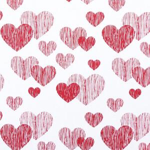 Utěrka DEKORO srdce bíločervená 50 x 70 cm