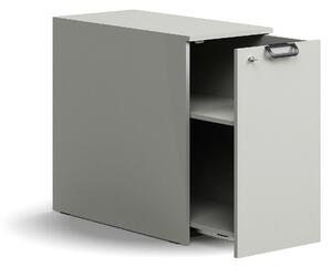 AJ Produkty Výsuvná skříňka QBUS, pravá, s úchytkou, 740x400x800 mm, světle šedá