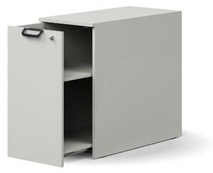 AJ Produkty Výsuvná skříňka QBUS, levá, s úchytkou, 740x400x800 mm, světle šedá