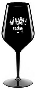 KÁMOŠKY - SESTRY - černá nerozbitná sklenička na víno 470 ml