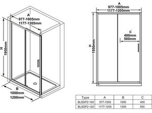 Ravak Blix Slim Sprchové dveře 120 cm, ALU lesk/transparent X0PMG0C00Z1 BLSDP2-120