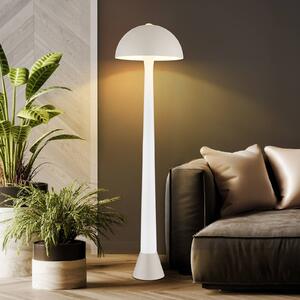 Globo Stojací lampa Merlin, písková/bílá, kov, výška 150 cm, E27, Krémová / jantar, Obývací pokoj / jídelna, kov