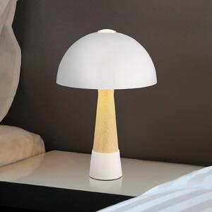 Globo Stolní lampa Paulin, písková/vzhled dřeva, kov, 37 cm, E27, Krémová / jantar, Obývací pokoj / jídelna, kov, Skandinávský