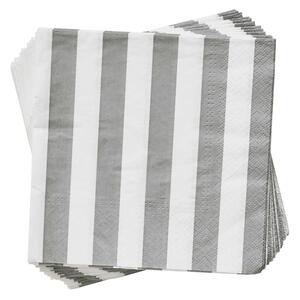 APRES Papírové ubrousky proužky 20 ks - šedá