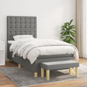 Box spring postel s matrací tmavě šedá 80 x 200 cm textil 3137430