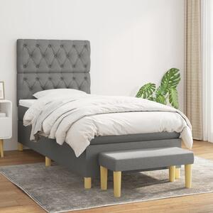 Box spring postel s matrací tmavě šedá 80 x 200 cm textil 3137350