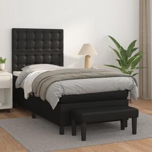 Box spring postel s matrací černá 80 x 200 cm umělá kůže 3137629