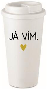 JÁ VÍM. - bílý termohrnek 475 ml