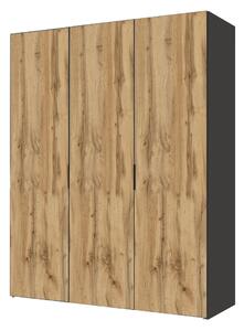 Skříň třídveřová 150 cm Modus 3 DTD Dub Appalache Korpus Antracit BL