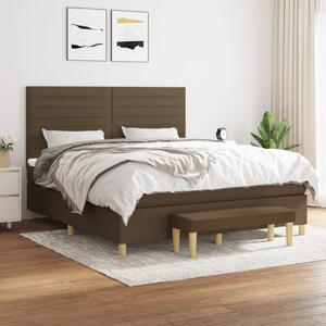 Box spring postel s matrací tmavě hnědá 160x200 cm textil 3137248