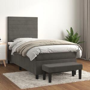Box spring postel s matrací tmavě šedá 80 x 200 cm samet 3137870