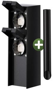 FurniGO Zahradní sloupek 2x zásuvka - černý