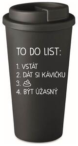 TO DO LIST: BÝT ÚŽASNÝ - černý termohrnek 475 ml