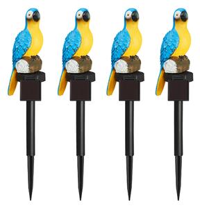 LIVARNO home Sada dekorativních solárních svítidel, 4dílná, modrý papoušek (800006491)