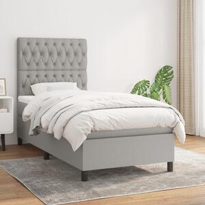 Box spring postel s matrací světle šedá 90x190 cm textil 3141977