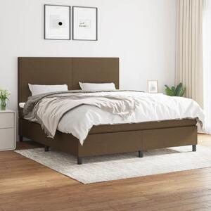 Box spring postel s matrací tmavě hnědá 180x200 cm textil 3141636