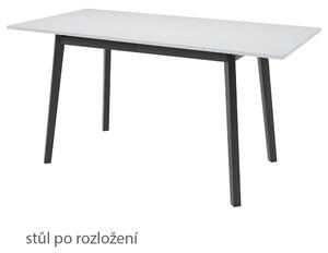Jídelní stůl FOBOS S | 125x80 cm | rozkládací | černé dřevěné nohy | VÝBĚR DEKORU DESKY